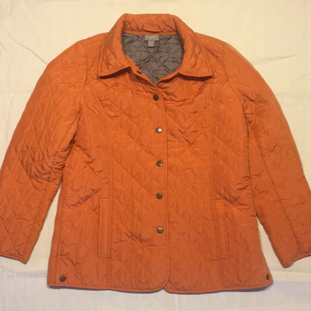 J Jill Quilted women’s jacket small petite orange